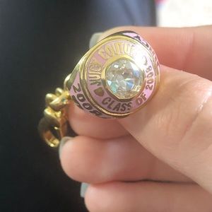 Juicy couture class ring limited edition 2008 pink and gold y2k charm pendent